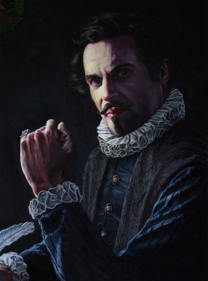 Francisco Benítez de Lugo y Valcárcel" - Óleo y acrílico sobre lienzo - Pintura histórica