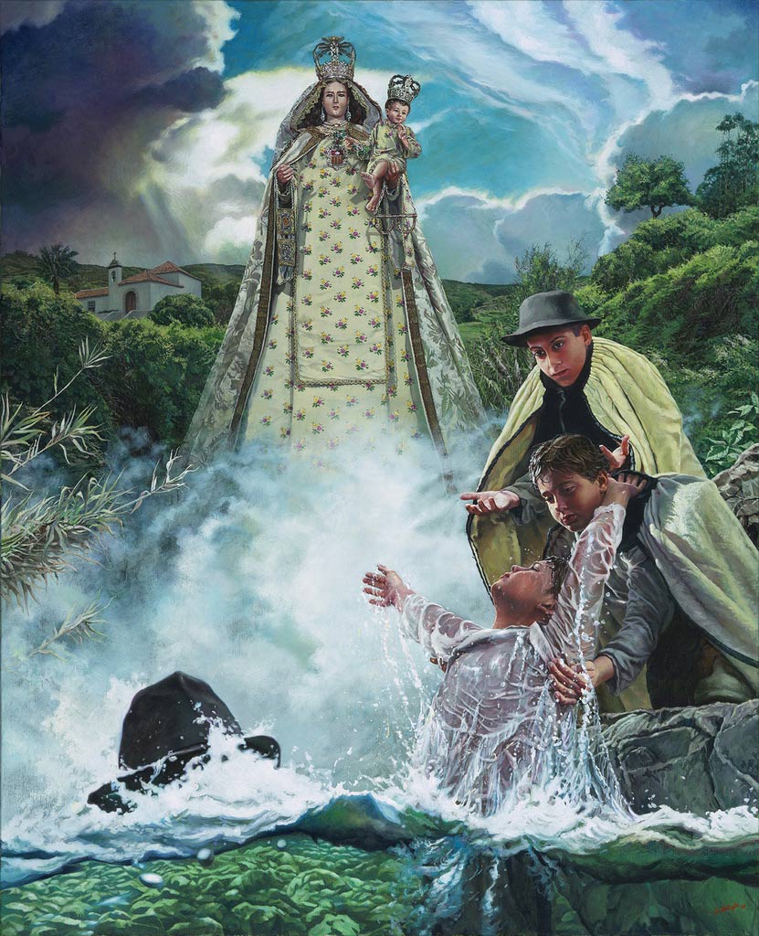 Davide Battaglia - Milagro de la Virgen de las Mercedes. Al historiador Juan Núñez de la Peña, 1649 - Imagen principal