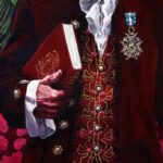 Estanislao de Lugo y Molina - Libro y placa - Óleo y acrílico sobre lienzo - 125x67 cm - Año 2025 - Colección privada